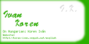 ivan koren business card